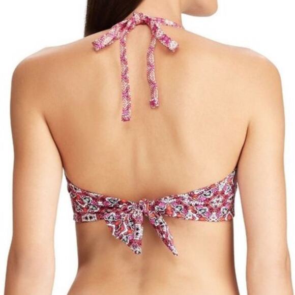 0255 NWT LAUREN Ralph Lauren PINK BANDEAU BIKINI TOP - Picture 3 of 8